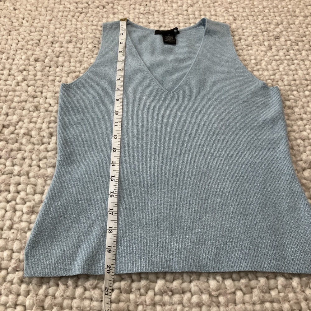Y2K The Limited Ribbed Tank Top Deep V Blue Medium Preppy Academia‎ - Picture 9 of 10